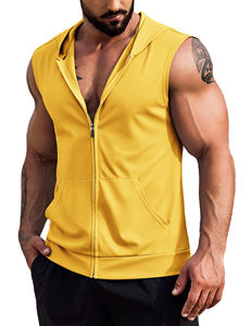 Sudadera sin mangas ajustada para hombre, ropa de gimnasio para entrenamiento de fitness, culturismo, diseño óptimo, transpirable y personalizable. - Product Image 1