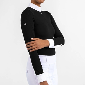 High Quality 4way Stretch Horse Riding Equestrian Shirt Top <b>Base</b> <b>Layer</b> Competition Show Shirt Polo Soft Feel Nylon Spandex - Product Image 2