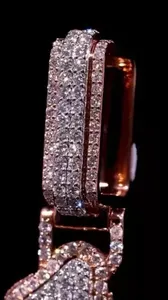 Pendentif personnalisé pour femme Tishya Diamond Real Moissanite 4 carats, coupe ronde, argent sterling plaqué or rose - Product Image 3