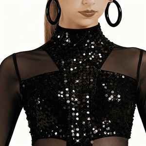 Nuevo Top Deportivo para Adultos en Tela Suave con Diseño Personalizado de Pedrería, Ajuste Flexible, Uniforme de Animadoras - Product Image 5