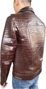 เสื้อแจ็คเก็ตหนังผ้าแคนวาสสั่งตัดสำหรับผู้ชาย เนื้อผ้าสัมผัสเหมือนผิวหนัง กันน้ำ กันลม สำหรับฤดูหนาว สไตล์ใหม่ ลดราคา - Product Image 5