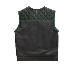 Men's <b>Leather</b> Vest Custom Wholesale Adults OEM ODM <b>Sleeveless</b> Biker Motorcycle <b>Jacket</b> Casual Vintage Outerwear - Product Image 3