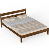 Lit plateforme King Size en bois d'ingénierie Roverb au design moderne sans coffre de rangement