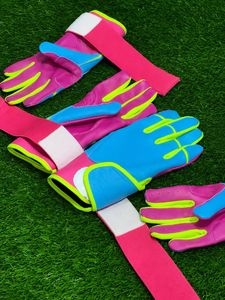 Guantes de Cuero Morados y Verde Menta con Correa Ajustable para la Muñeca para Uso en Exteriores, Guantes de Béisbol - Product Image 3