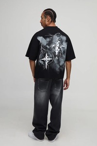 T-shirt ample et décontracté pour homme, coupe oversize, en coton, imprimé graphique, manches courtes, style streetwear - Product Image 4
