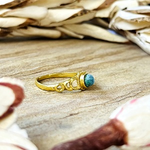 2026 Latest <b>Turquoise</b> <b>Ring</b> Boho Brass <b>Rings</b> for Women 18k Gold Plated Celestial Moon Phase Jewelry for Wholesale/OEM/ODM - Product Image 4