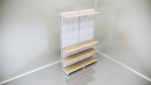 Étagère gondole simple face à 5 niveaux One Tech, directement de l'usine, avec accessoires et crochets, en bois durable et polyvalente, pour supermarché, Vietnam - Product Image 6