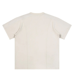 เสื้อยืดคอกว้างสีขาวทรงโอเวอร์ไซส์ แขนสั้น ผ้าคอตตอนเจอร์ซีย์ถัก สีพื้น ดีไซน์เรียบง่าย สวมใส่สบายสำหรับผู้ชาย - Product Image 6