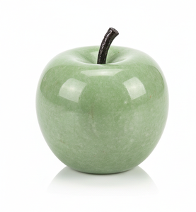 Sculpture de pomme en onyx vert artisanal - Décoration de fruit en pierre naturelle pour accents de luxe à la maison et ornementation élégante de bureau - Product Image 1