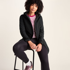<b>Women</b> Long Softshell <b>Jacket</b> Hooded <b>Zip</b> <b>Up</b> Windproof Waterproof Casual Outdoor Coat Black Woven Polyester Material - Product Image 5