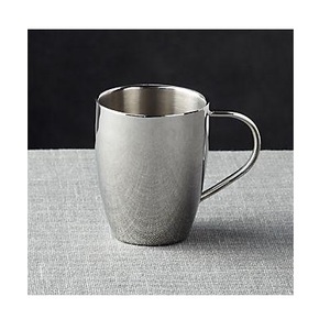 Tazas de café de acero inoxidable de pared simple, elegantes, con acabado pulido espejo y mate. - Product Image 2