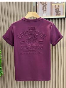 Camisetas de Manga Corta para Hombre, Estilo Urbano, de Algodón, con Estampado Personalizado en Relieve, Holgadas, Transpirables y Ecológicas, Cuello Redondo, Alta Calidad OEM - Product Image 5