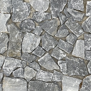 Dalles de pierre irrégulières à surface éclatée, revêtement mural extérieur rustique, durable, surface naturelle brossée, mélange gris, blanc, beige - Product Image 4