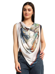 Bufandas cuadradas de moda con impresión digital personalizada, tela ligera, accesorios elegantes de alta calidad, suministro al por mayor - Product Image 2