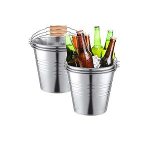 Seau à glace galvanisé, grande glacière galvanisée pour boissons, seau à glace pour fêtes, seaux à boissons en métal épais avec poignées - Product Image 5