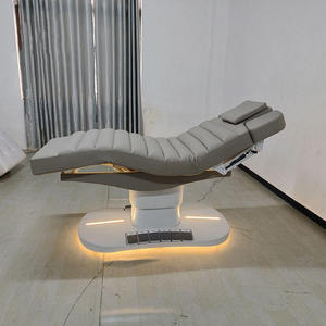 Modern White Base Stainless Steel Foldable Adjustable 4 Motors Electric Massage Table Spa <b>Bed</b> with <b>Led</b> <b>Lights</b> - Product Image 4