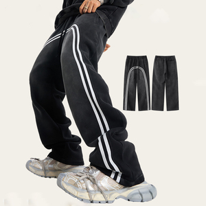 Pantalon de jogging large en molleton léger personnalisé pour homme, 350 GSM, délavé à l'acide, style workwear, service OEM - Product Image 3