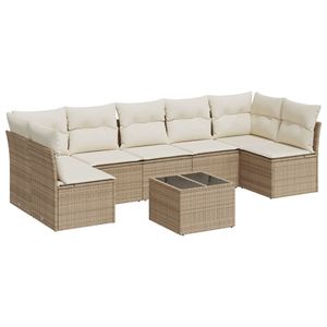 Conjunto de Sofás Modulares para Jardín, Compactos a Grandes, en Ratán Sintético PE Beige - Product Image 2