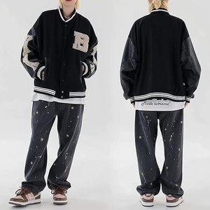 Chaqueta Varsity con Estampado de Letras para Hombre, Chaqueta Bomber con Botones y Gráficos, Chaqueta de Béisbol con Bolsillos - Product Image 2