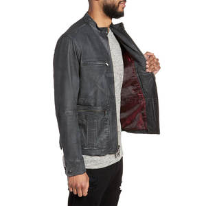 เสื้อแจ็คเก็ตหนังผู้ชายสำหรับฤดูหนาว ระบายอากาศได้ดี ให้ความอบอุ่น สวมใส่สบาย ราคาสมเหตุสมผล ออกแบบและสีตามสั่ง - Product Image 4