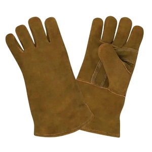 JNM SAFETY Industrial Safety Heavy Duty Leather Welding Gloves Safety Cuff Length <b>Fire</b> Proof Abrasion - Product Image 6