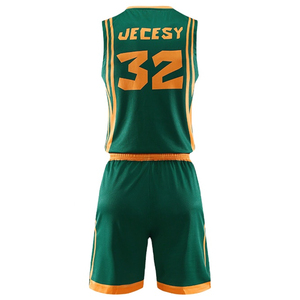 ชุดเสื้อบาสเก็ตบอลสีเขียวแบบไม่มีแขน พร้อมหมายเลข 32 พิมพ์ลายแบบ Sublimation คอวี ระบายเหงื่อได้ดี สำหรับผู้ใหญ่ - Product Image 2
