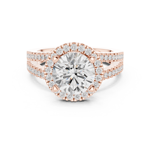 Pave <b>Set</b> Spilt Shank Band IGI Certified 2 CT Round Brilliant Lab Grown Diamond Engagement <b>Ring</b> 14k Solid <b>Gold</b> Anniversary <b>Ring</b> - Product Image 6