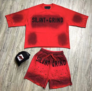 Men's <b>Red</b> Crew Neck T-Shirt With Bold Letter Print Casual Summer Style 100% Cotton Knitted Fabric <b>Silk</b> Screen Printing - Product Image 1