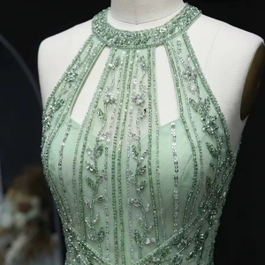 Vestidos de Noche con Cuentas Estilo Árabe, Vestido de Tul con Bordado de Perlas, Vestido de Fiesta Formal de Lujo con Corte en A, Largo hasta el Suelo - Product Image 1