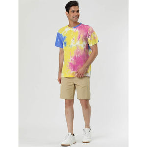 T-shirts en coton à manches courtes personnalisables avec logo, vente en gros, unisexe, plusieurs couleurs, tie-dye doux pour hommes, en promotion - Product Image 1