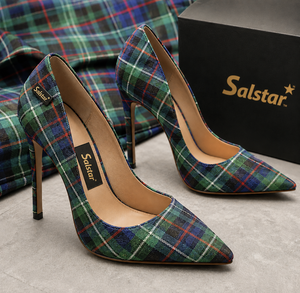 Vente en gros de chaussures à talons aiguilles pour femmes, spéciales mariage écossais, à motif tartan, à bout pointu, personnalisables (marque, logo, motif tartan) - Product Image 3