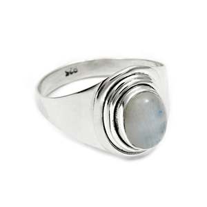 Premium Quality Oval Cut Rainbow <b>Moonstone</b> Gemstone <b>Ring</b> Made From Solid 925 Sterling Silver Bohemian Style Handmade Jewelry - Product Image 1