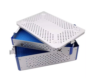 Plateau de stérilisation en alliage d'aluminium avec tapis en silicone, boîte de rangement pour instruments chirurgicaux orthopédiques, étui de stérilisation en autoclave CE - Product Image 3