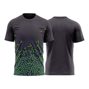 Men's Geometric Pattern Short Sleeve T-Shirt O-Neck Quick Dry Knitted Polyester Casual Regular Fit - Product Image 2