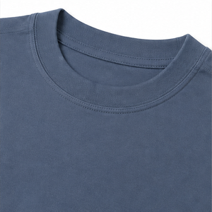 T-shirt Homme Oversize à Manches Courtes et Col Rond en Interlock Bleu Ardoise Personnalisé MTS-OVR-0010 - Product Image 5