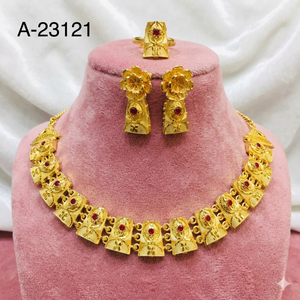 ชุดเครื่องประดับทองคำชุบ 24K ประดับเพชรซิคอนรูปดอกไม้จาก MOLL JEWELLERS ล่าสุด สำหรับผู้หญิง ได้รับการรับรองจากผู้ที่ไม่ใช่ฝ่ายใด สำหรับงานหมั้นและงานแต่งงาน - Product Image 5