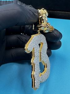 จี้เงินแท้ 925 ประดับโมอิสซาไนต์ 100% ดีไซน์หรูหรา สไตล์ฮิปฮอป โดดเด่น สะดุดตา เหมาะสำหรับทุกเพศ เป็นของขวัญสุดเก๋ - Product Image 6