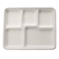 จานบุฟเฟ่ต์แบบใช้แล้วทิ้ง ขนาด 16x11 นิ้ว ทำจากชานอ้อย แบ่งช่องหลายช่อง สำหรับงานแต่งงานหรูหราและงานเลี้ยงในห้องจัดเลี้ยง - Product Image 3