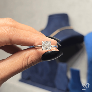 Anillo de compromiso y boda de lujo con diamante de laboratorio de 2 quilates, corte Asscher, oro macizo de 10K, certificado IGI, engaste catedral minimalista - Product Image 4