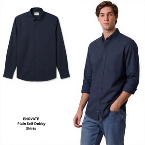 Camisa de Verano para Hombre Enovate, Casual, Transpirable, 100% Algodón, Lisa, con un Solo Botón, Manga Larga, Cuello Clásico, Modelo 9484 - Product Image 5