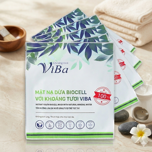 Masque en tissu pour le visage ViBa, hydratant nourrissant, revitalisant pour la peau, à l'eau de coco fermentée et à l'eau minérale, unisexe, écologique, naturel - Product Image 6