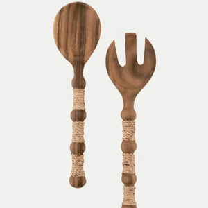Famous Style Design Rattan <b>Salad</b> <b>Server</b> Wooden <b>Salad</b> <b>Server</b> With Rattan Handle <b>Salad</b> Tools <b>Salad</b> <b>Server</b> At low wholesale Price - Product Image 1