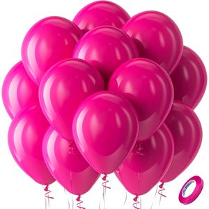 Palloncini in Lattice Rosa Acceso per Feste, Confezione da 100, Palloncini Rosa da 12 Pollici per San Valentino, Matrimoni, Compleanni, Decorazioni per Feste - Product Image 1