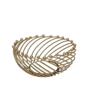 ชามใส่ผลไม้ดีไซน์ลายใบไม้ทองเหลืองทันสมัยเหมาะสำหรับวางกลางโต๊ะอาหารและตกแต่งบ้านร่วมสมัย - Product Image 1