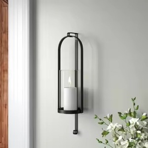 Portavelas de Pared de Hierro para Dormitorio, Soporte de Velas Montado en la Pared, Elegante Decoración para el Hogar - Product Image 5