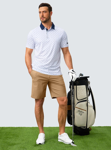 Shorts pour hommes couleur kaki unie avec poches, taille mi-haute, style décontracté, séchage rapide, tissu tissé, fermeture boutonnée - Product Image 6