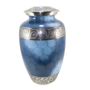 Handicrafts Blue Fire Zircon Handcrafted Adult Cremation Urn for Human Ashes Large Engraved Painted With Best Quality products