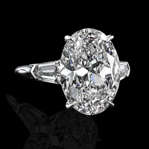Moissanite Engagement <b>Ring</b> <b>925</b> Sterling <b>Silver</b> Gold Plated Princess Cut Vintage Luxury Wedding <b>Ring</b> - Product Image 3