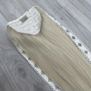 Queue de cheval naturelle lisse de couleur blonde, 100% cheveux humains vietnamiens, brillante, sans nœuds, sans perte, prête à être expédiée - Product Image 5
