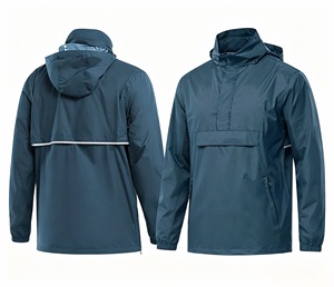 Chaqueta Impermeable y Cortavientos para Hombre, Ligera, para Actividades al Aire Libre, Corte Regular, Color Sólido, Poliéster, Chaqueta de Senderismo para Primavera - Product Image 4